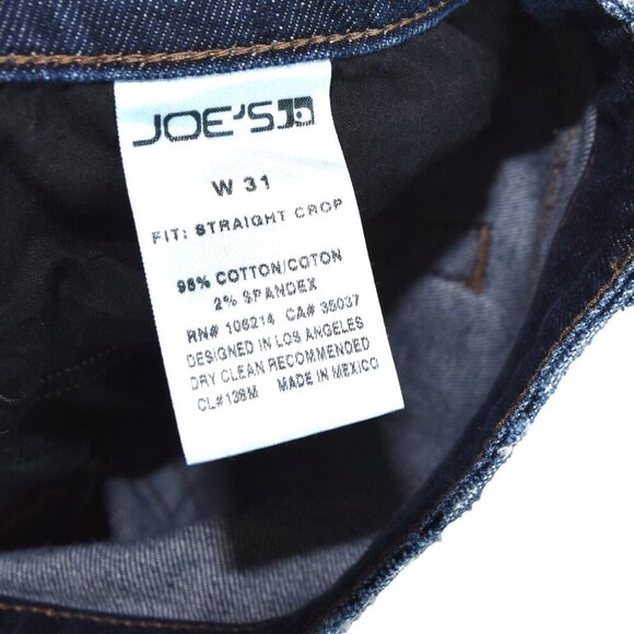 Joe's Jeans Women's Straight Crop Medium Blue Distressed Cuffed Jeans Sz. 31 - Picture 7 of 7